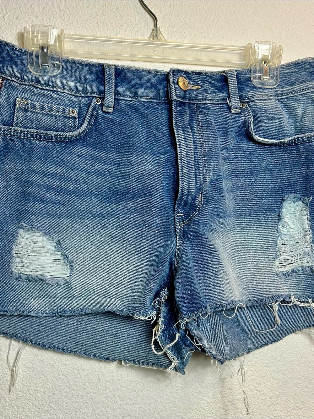 H&M Loves Coachella Embroidered Distressed Denim Shorts 10